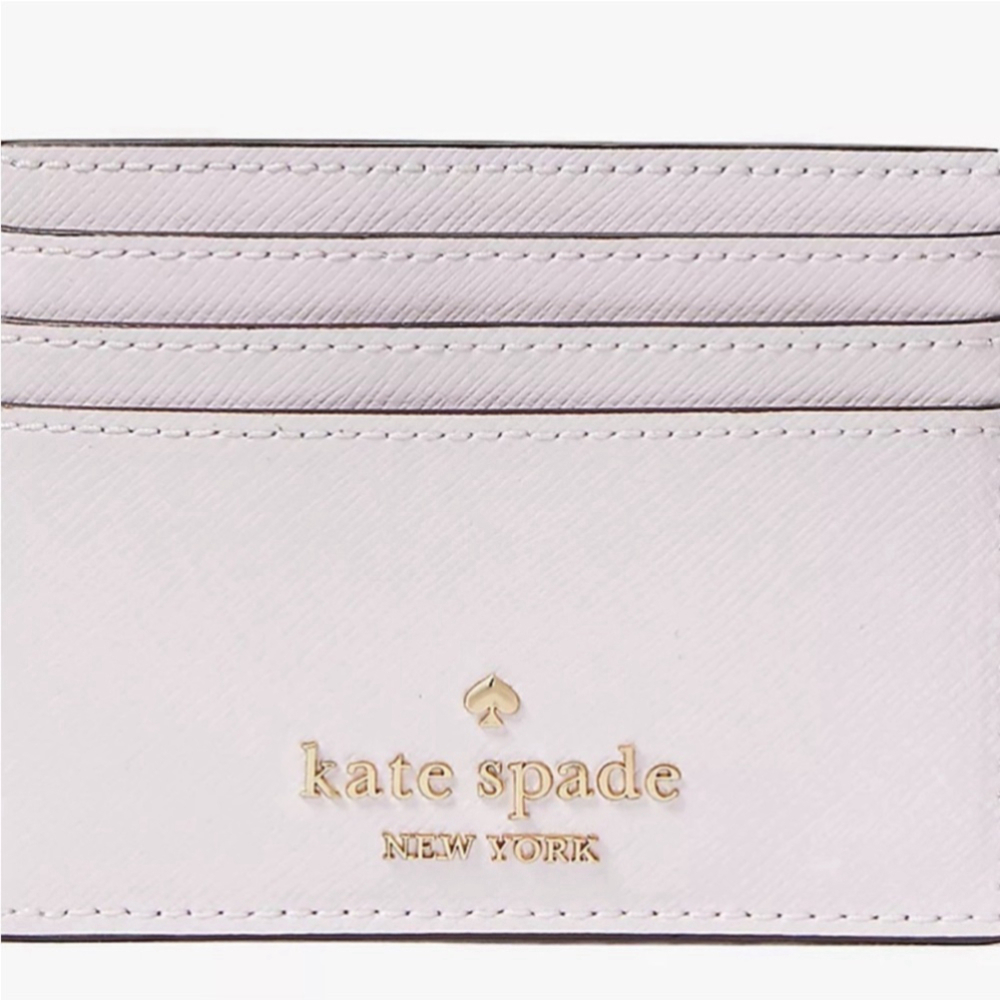 Kate Spade Madison Studded Faux Pearls Small Slim Card Holder, Lilac Moon - Picture 8 of 10